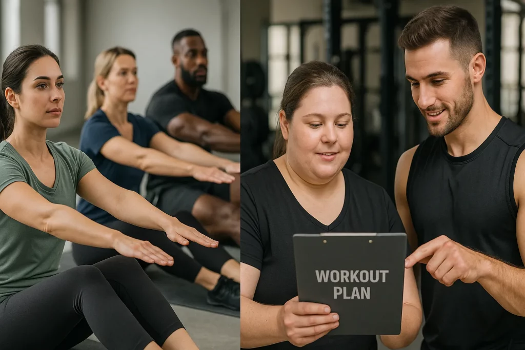 Personalized Weight-Loss Plans That Work A man receiving a motivational message from a personal trainer, showing accountability in a weight loss journey.