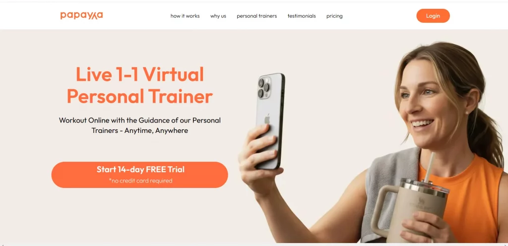 Preview of an online service platform connecting users with professional trainers and specialists.
