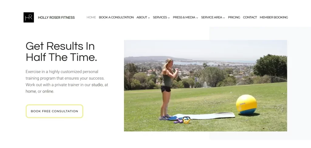 Preview of an online service platform connecting users with professional trainers and specialists.