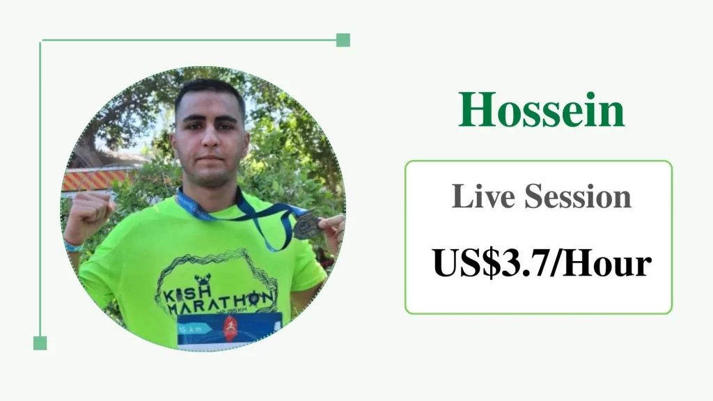 Hossein, affordable online personal trainer with live sessions for US$3.7/hour