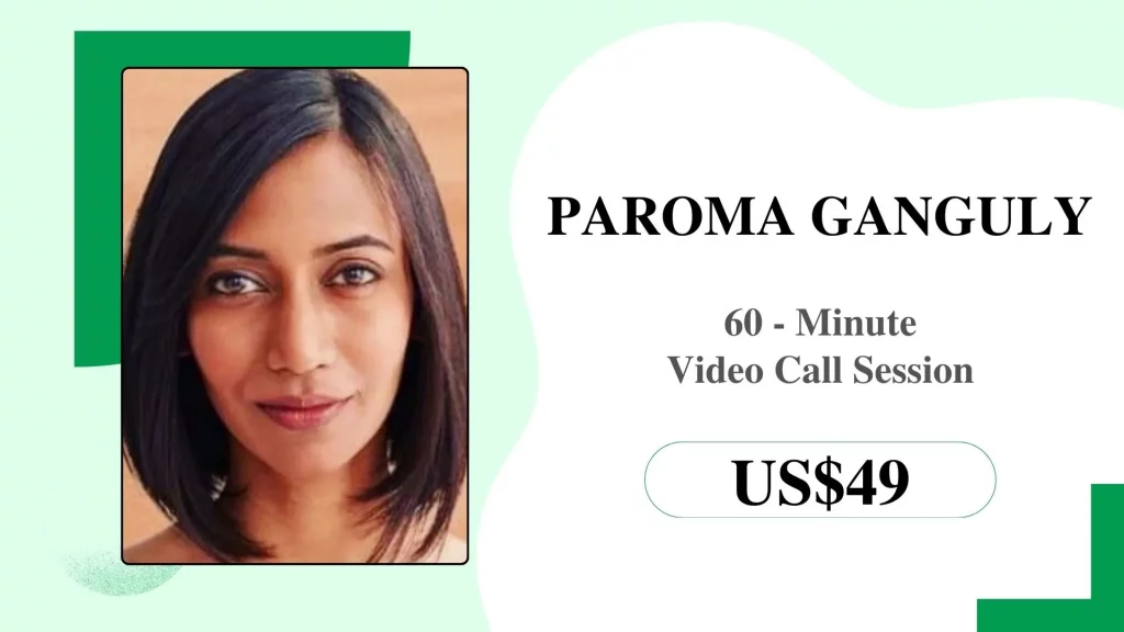 Paroma Ganguly offering a 60-minute online yoga session, featured as one of the best online yoga instructors.