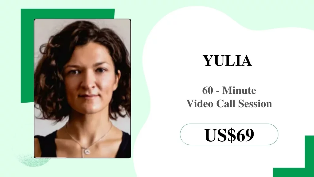 Yulia guiding a 60-minute alignment-based online yoga session.