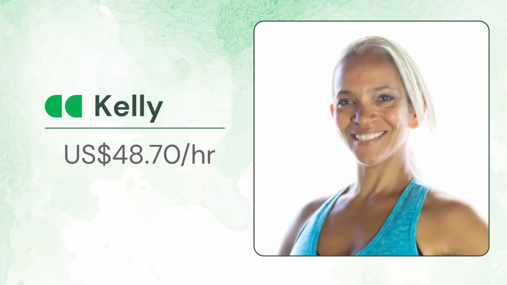 Kelly Kelly, one of the best online personal trainers for women, specializing in mind-body fitness