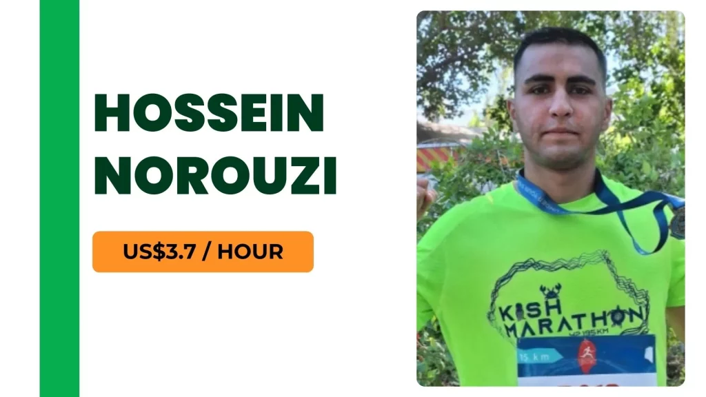 Profile image of Hossein Norouzi, an online fitness trainer offering personal training sessions for $3.7 per hour.