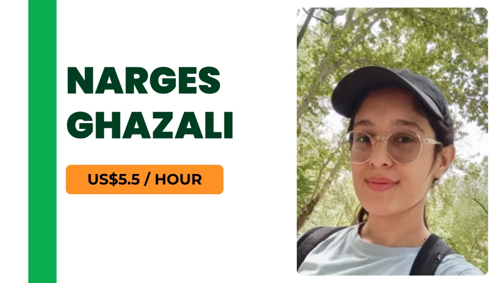 Profile image of Narges Ghazali, an online fitness trainer offering personal training sessions for $5.5 per hour.
