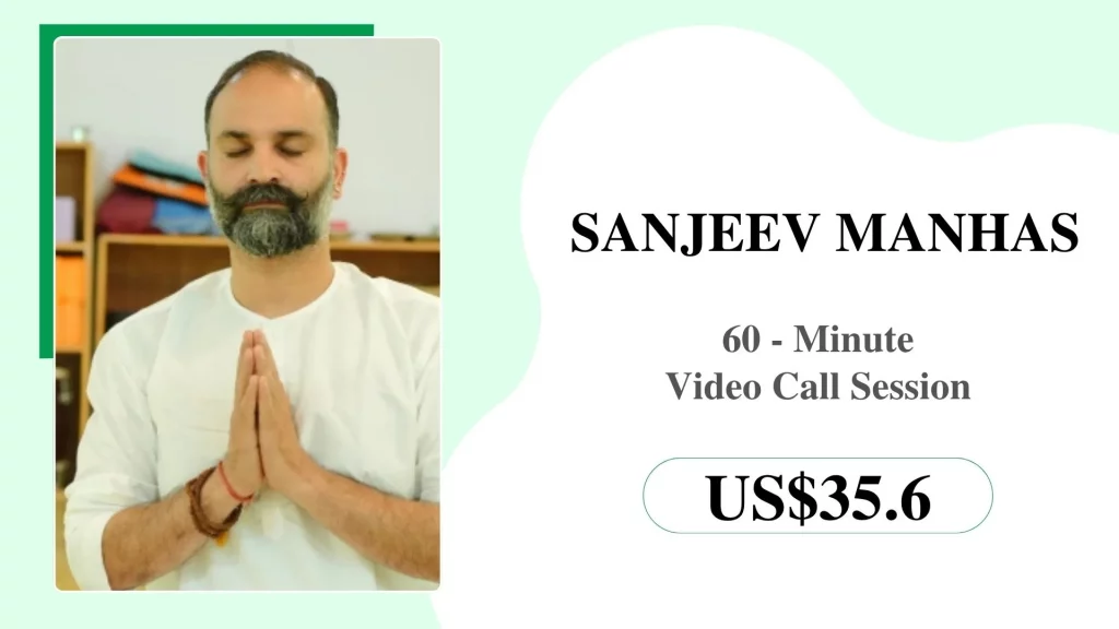 Sanjeev Manhas Sanjeev Manhas leading a traditional 60-minute online Hatha and Ashtanga session.