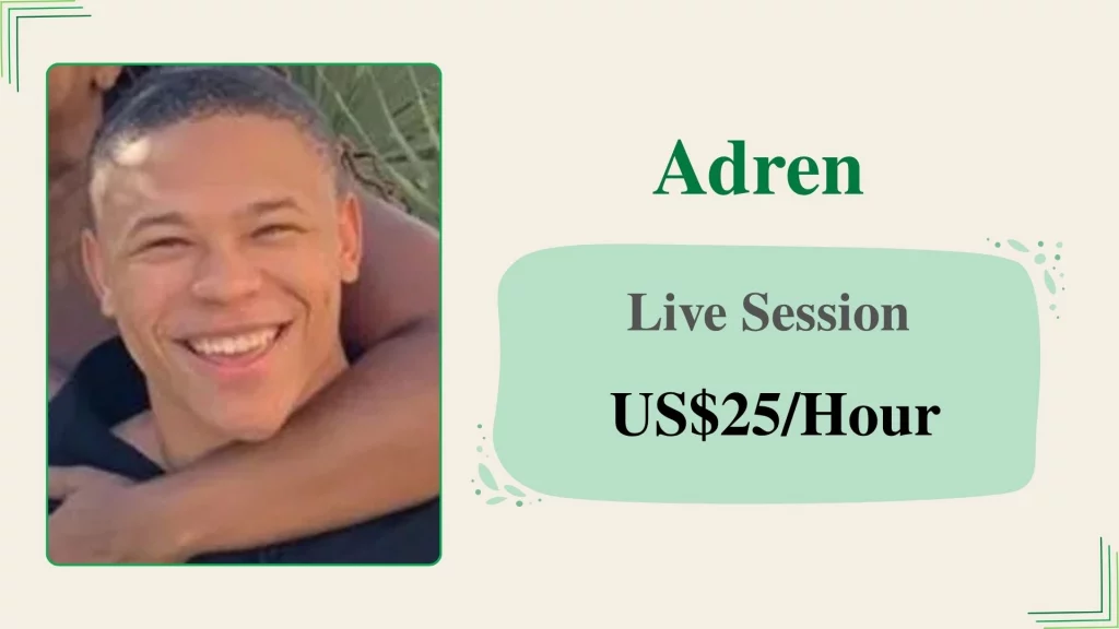 Adren Adren, an affordable online personal trainer, offering live sessions for US$25 per hour.