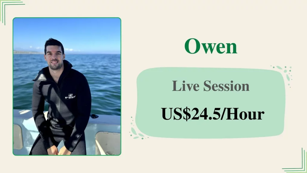 Owen, an affordable online personal trainer, offering live sessions for US$24.5 per hour.