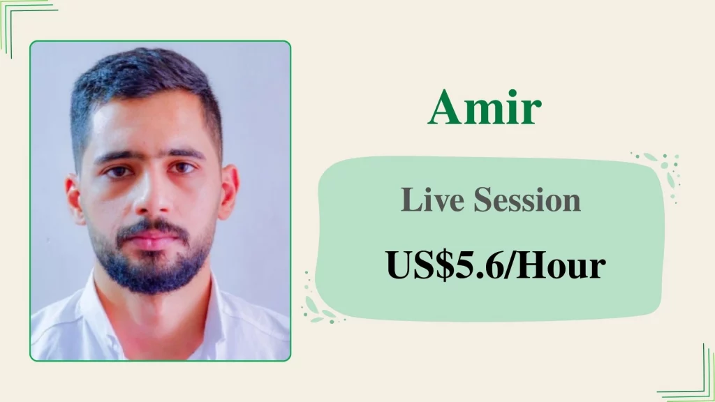 Amir Amir, an affordable online personal trainer, offering live sessions for US$5.6 per hour.