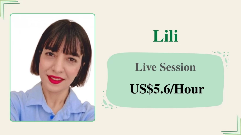 Lili Lili, an affordable online personal trainer, offering live sessions for US$5.6 per hour.