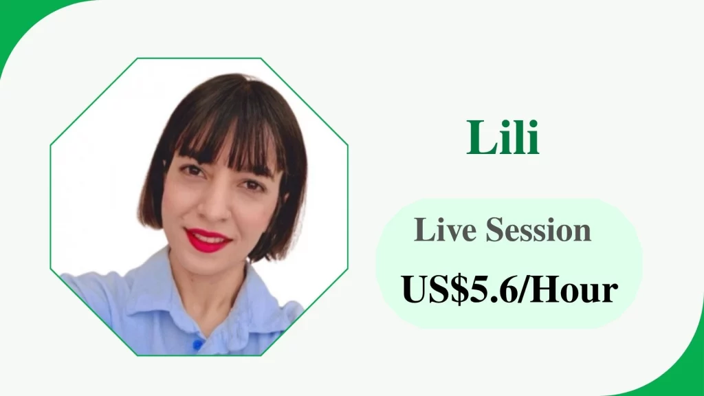 Profile card of Lili, an online fitness coach for women’s weight loss, with a rate of US$5.6 per hour.