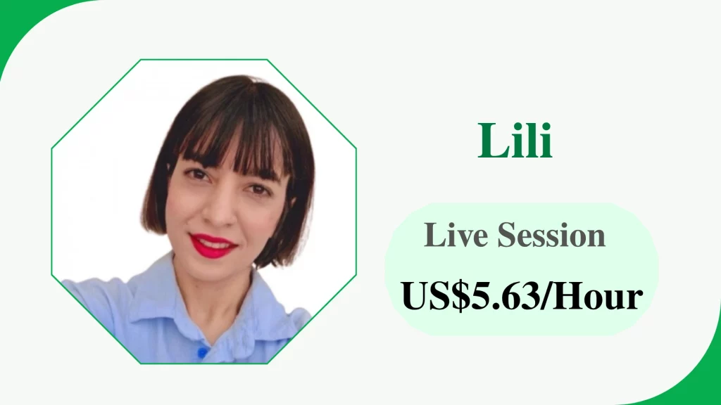 Profile card of Lili, an online fitness coach for women’s weight loss, with a rate of US$5.6 per hour.
