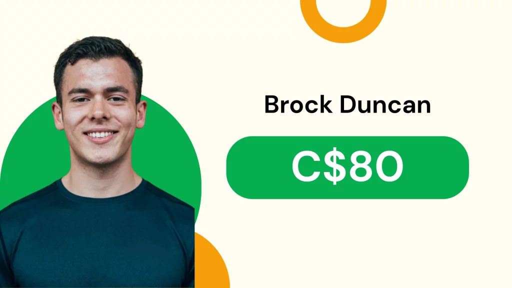 Brock Duncan Online personal trainer profile card featuring Brock Duncan with coaching price details