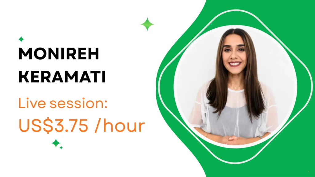 Monireh Keramati, one of our affordable online personal trainers for gaining weight, offering live sessions at US$3.75/hour.